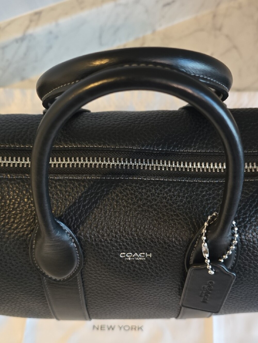 Coach Compass Bag 35 Black Pebbled Leather with Detachable Strap - Picture 11 of 15